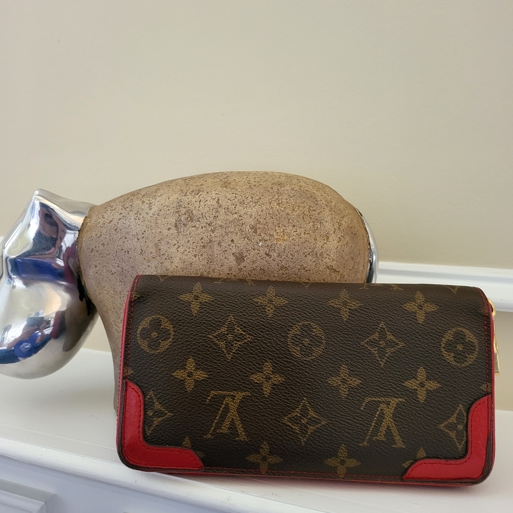 LOUIS VUITTON Monogram Retiro Zippy Wallet Cherry..Authentic.. - Picture 2 of 14
